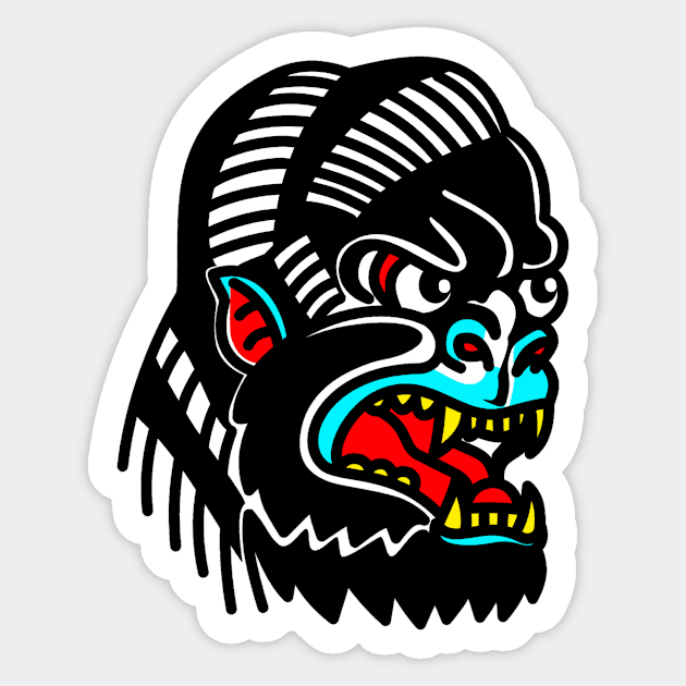 Gorilla Slapper Sticker by Veganchief